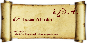 Ölbaum Alinka névjegykártya